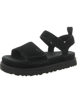 Goldenstar Womens Suede Open Toe Flatform Sandals