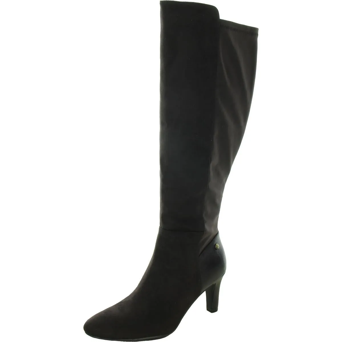 Gracie Womens Faux Suede Wide Calf Knee-High Boots