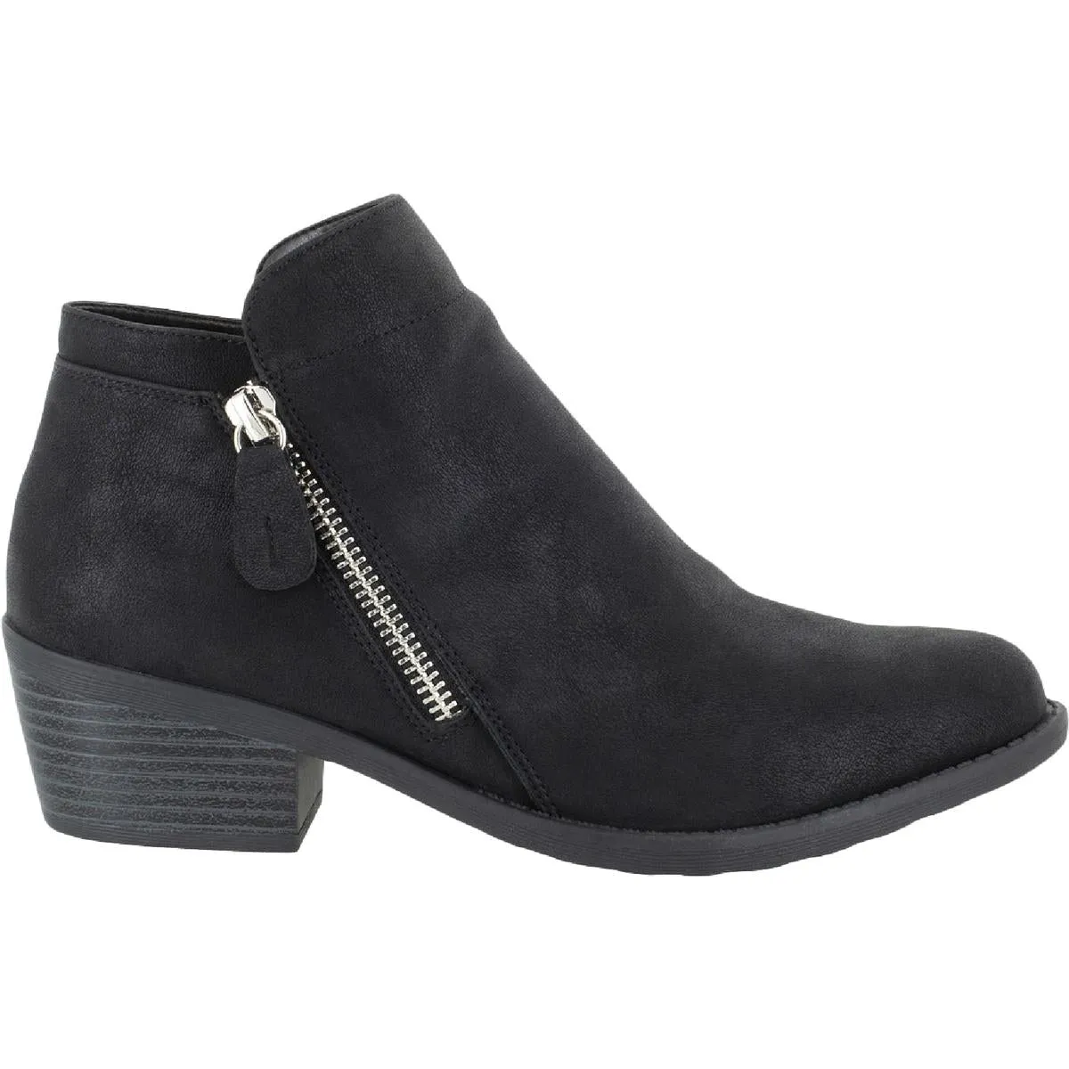 Gusto Womens Faux Suede Block Heel Ankle Boots