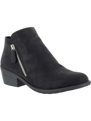 Gusto Womens Faux Suede Block Heel Ankle Boots