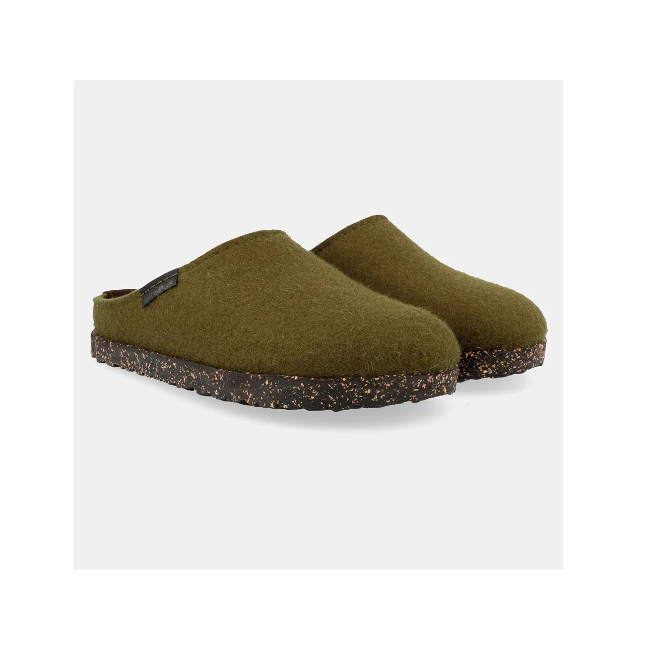 Haflinger Wool Felt Clogs - Manhattan - Olive (Adults 36-42) *Pre-order