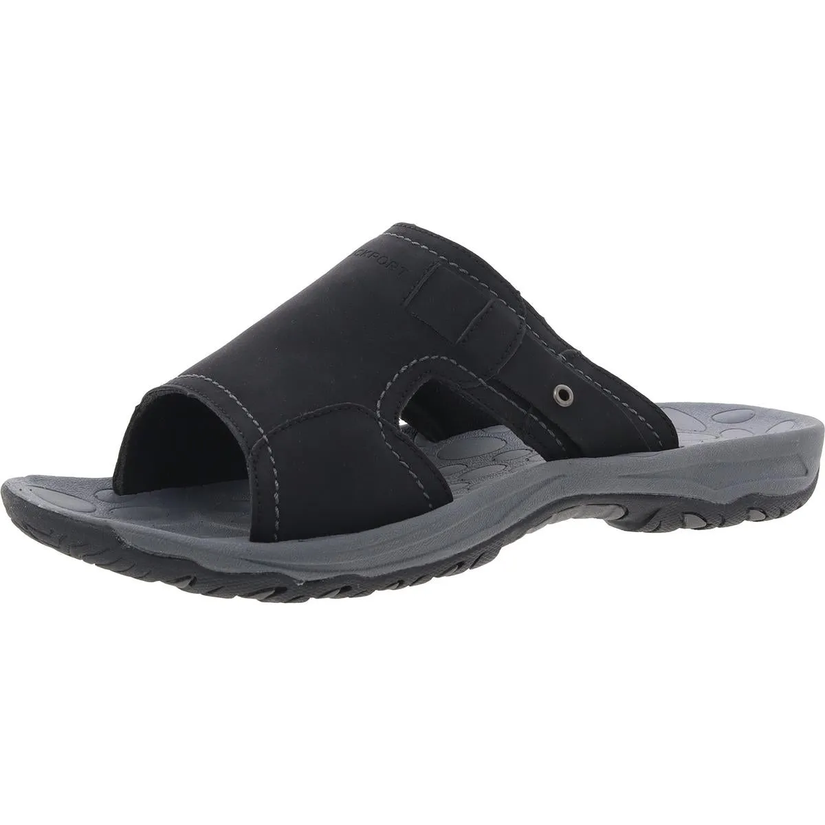 Hayes Mens Cut-Out Faux Leather Slide Sandals