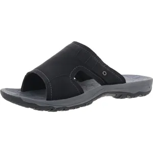 Hayes Mens Cut-Out Faux Leather Slide Sandals