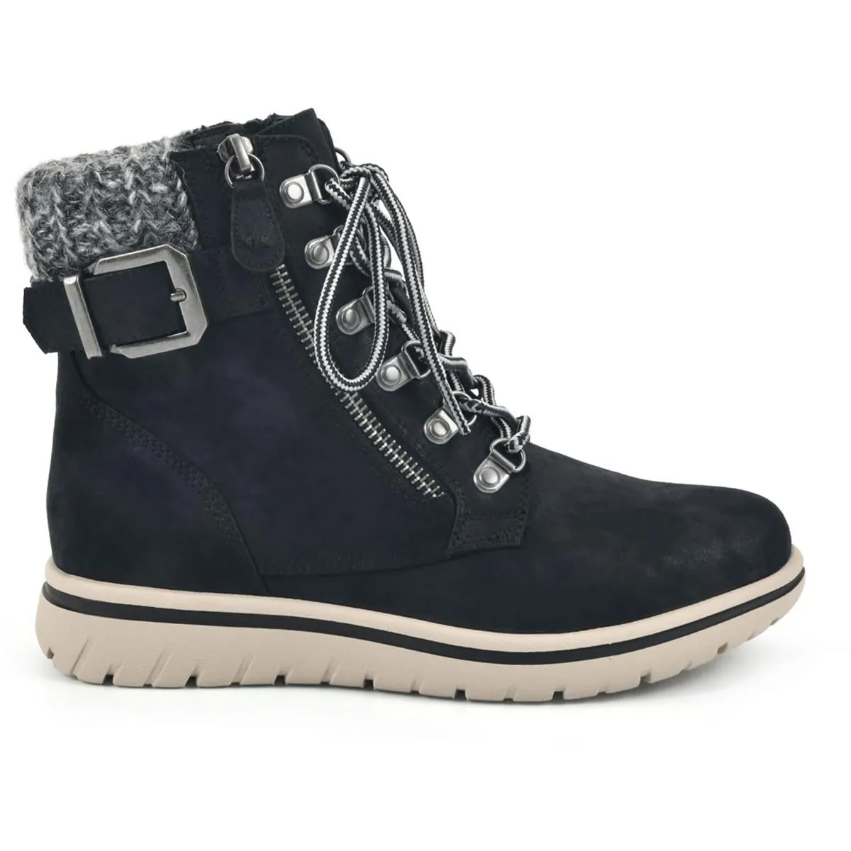 Hearty Womens Lace Up Zipper Ankle Boots