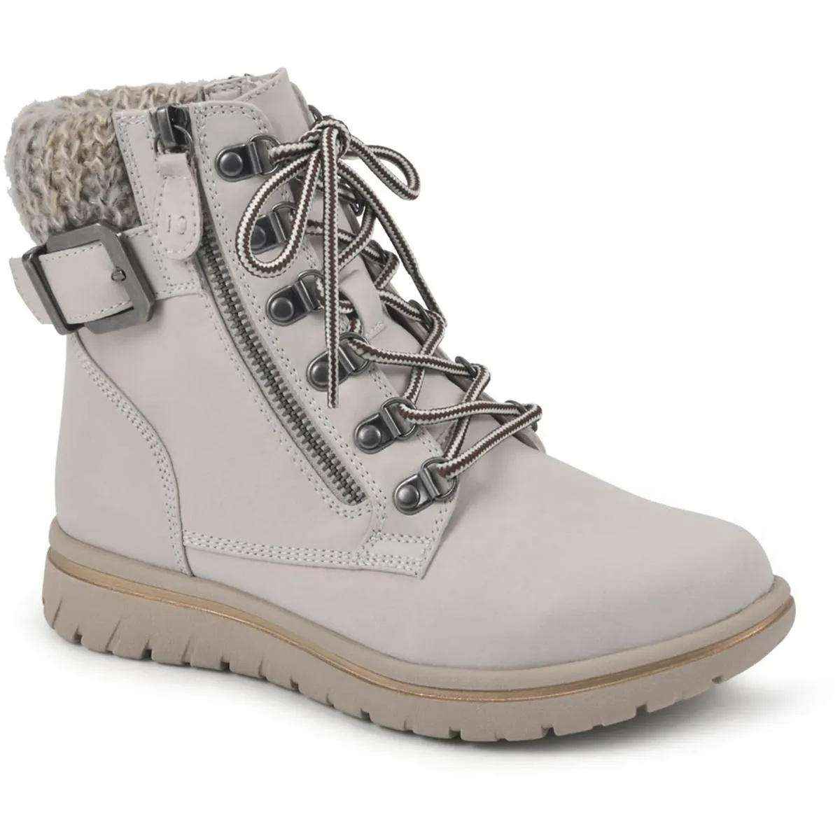 Hearty Womens Lace Up Zipper Ankle Boots
