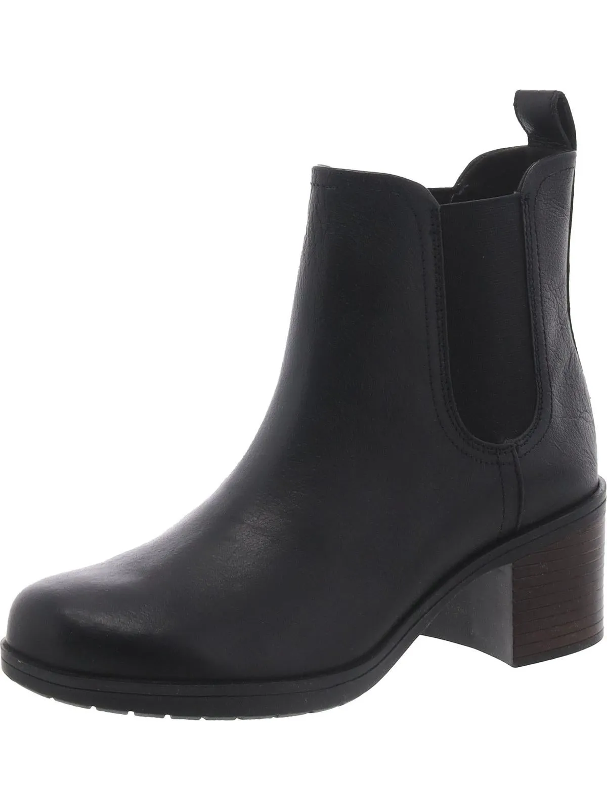 Hollis Sun Womens Leather Block Heel Ankle Boots