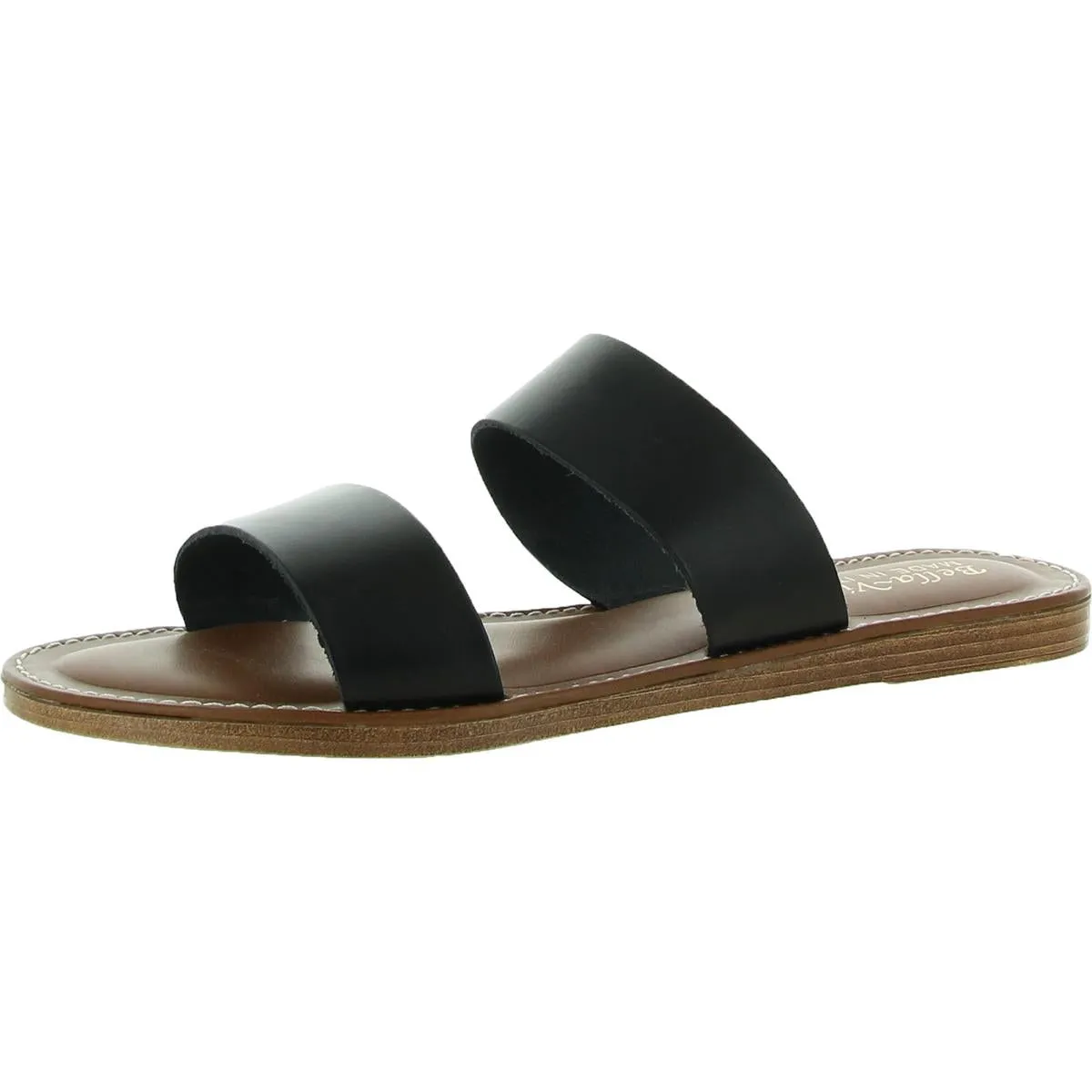 IMO ITALY Womens Leather Slip On Slide Sandals