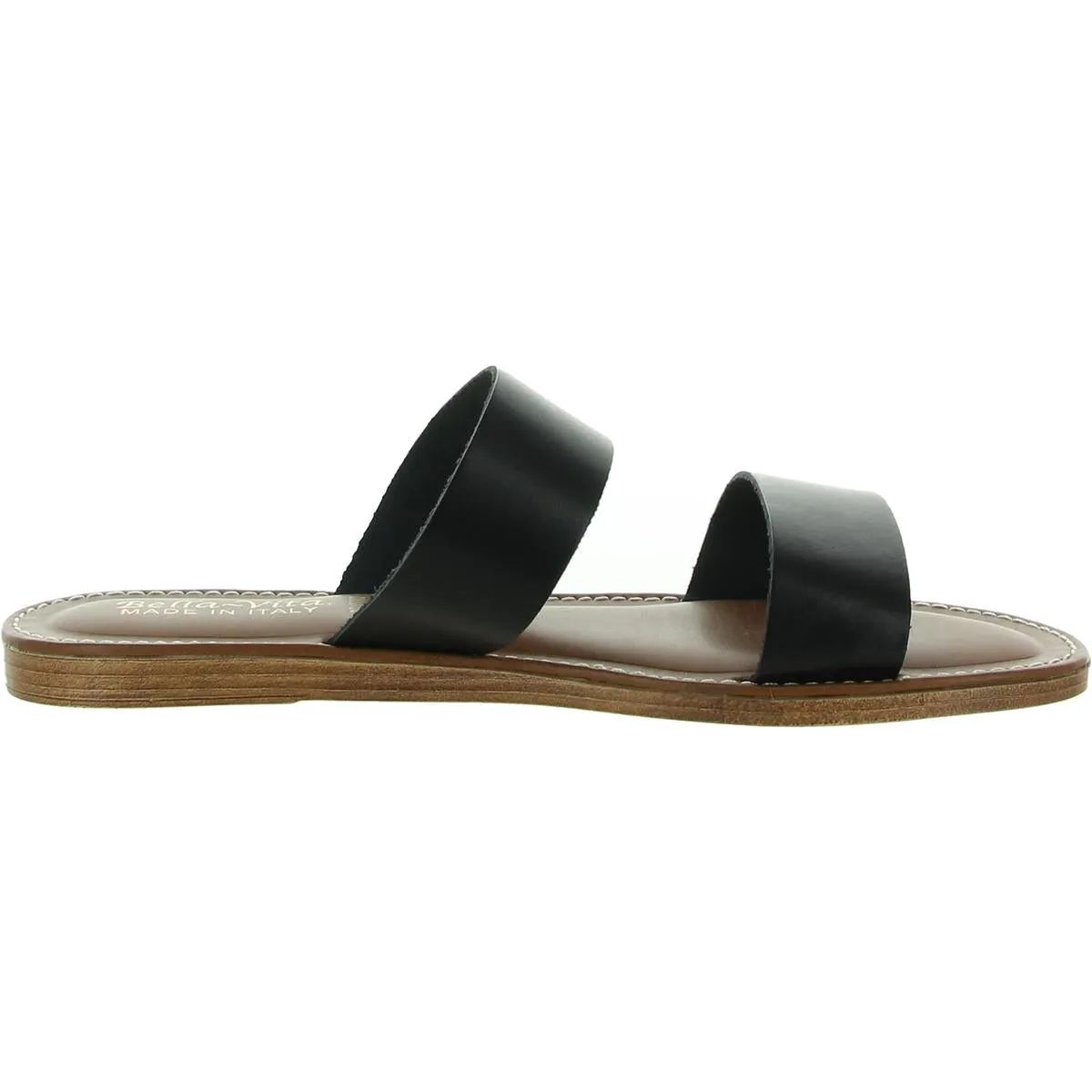 IMO ITALY Womens Leather Slip On Slide Sandals