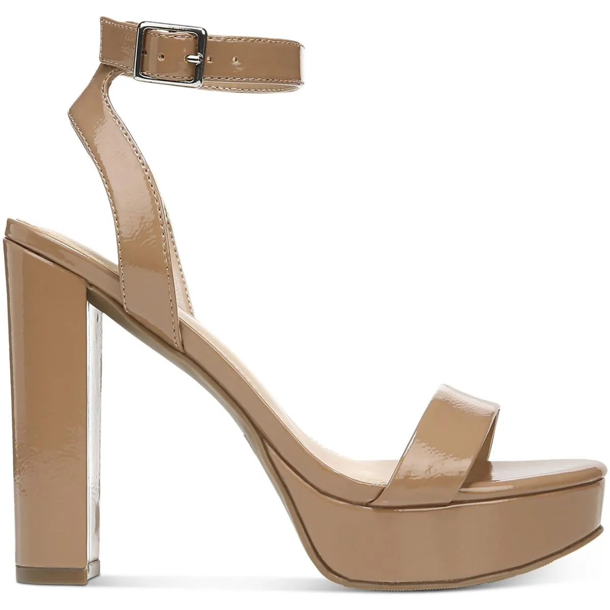 Ivy  Womens Patent Ankle Strap Platform Sandals