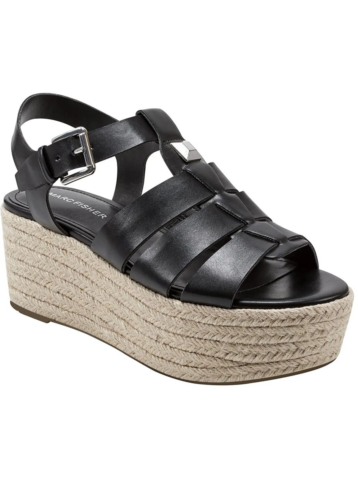 Jenila Womens Faux Leather Ankle Strap Platform Sandals