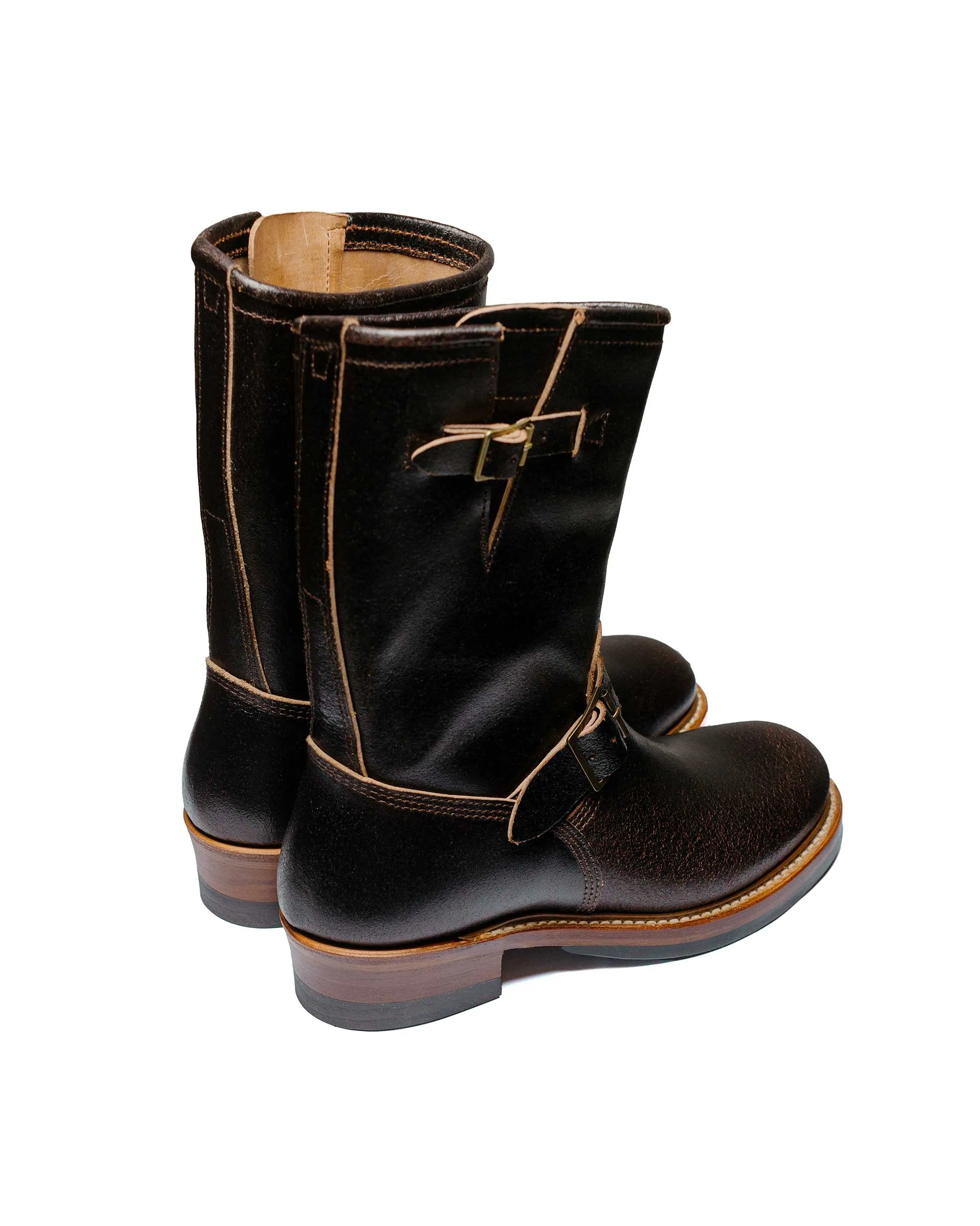 John Lofgren Bootmaker Wabash Engineer Boots Horween Waxed Flesh Dark Brown