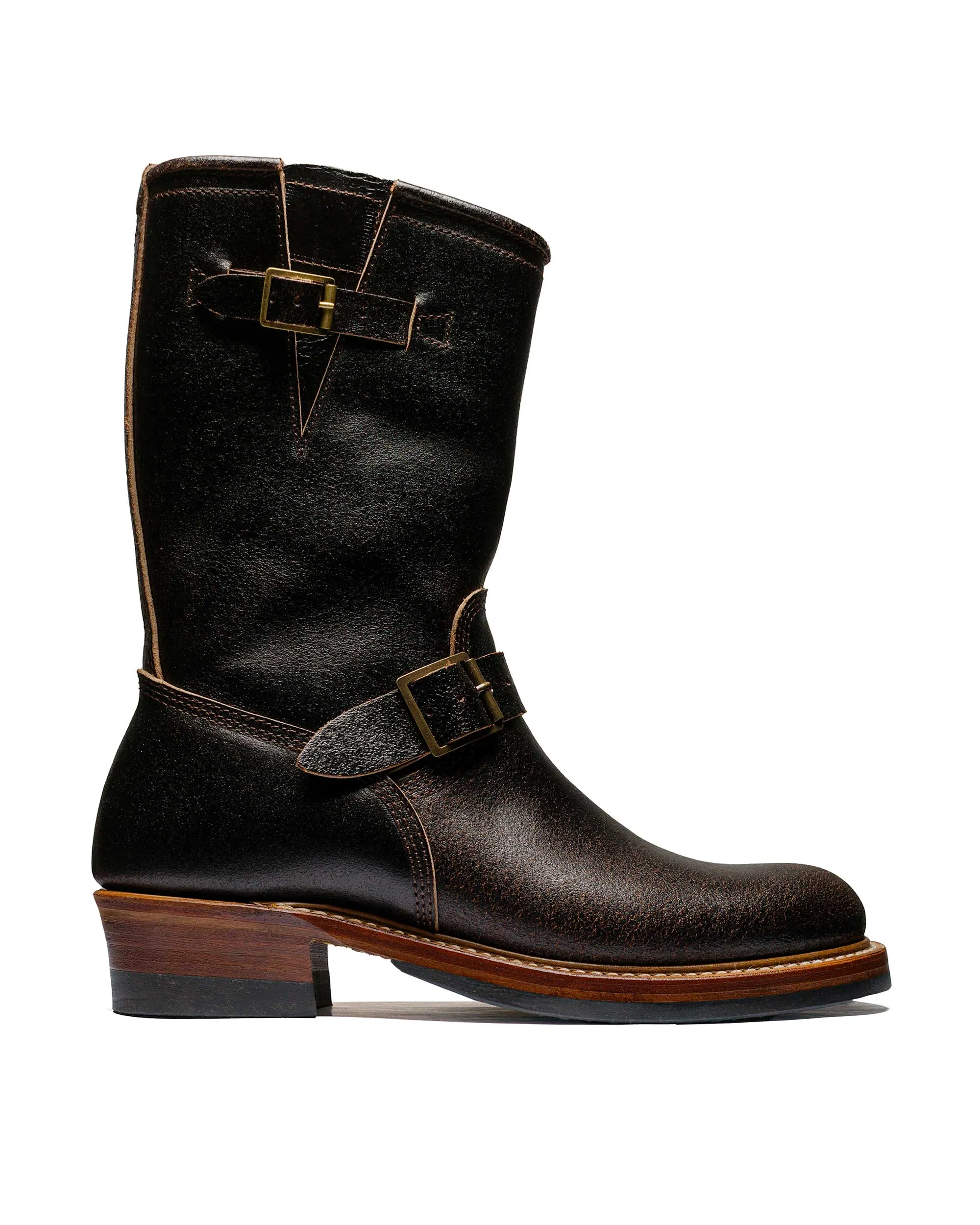 John Lofgren Bootmaker Wabash Engineer Boots Horween Waxed Flesh Dark Brown