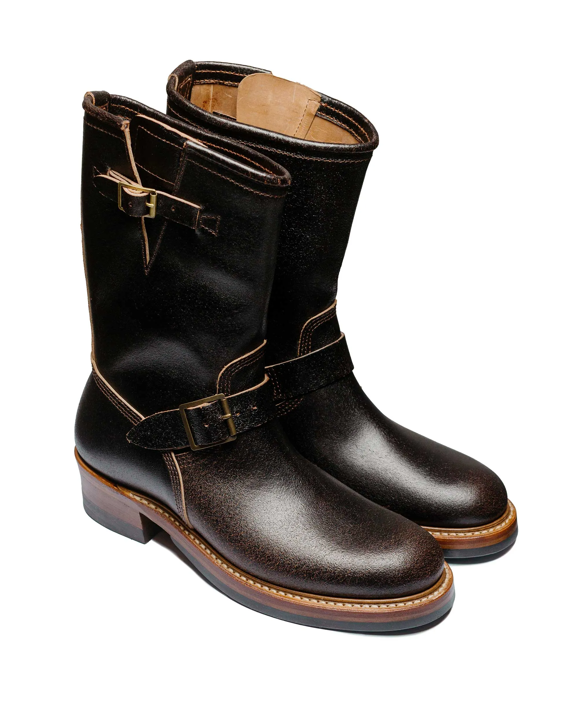 John Lofgren Bootmaker Wabash Engineer Boots Horween Waxed Flesh Dark Brown