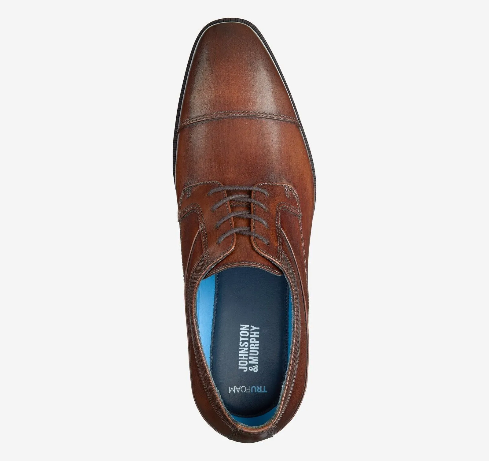 Johnston & Murphy Gibbons 15-8665 Men 9 Brown Leather Cap Toe Dress Shoes KHD216