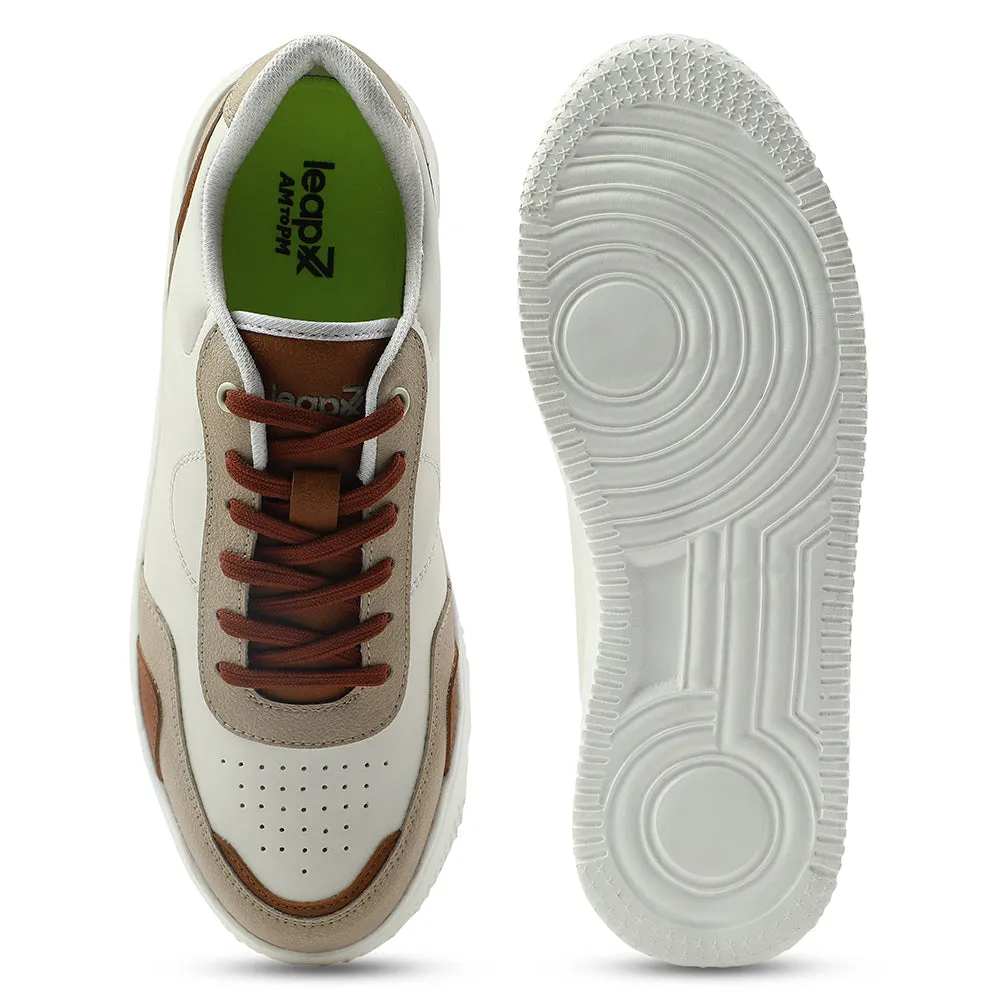 Leap7x Brown Casual Lacing Sneakers For Men AMAZER-3E By Liberty