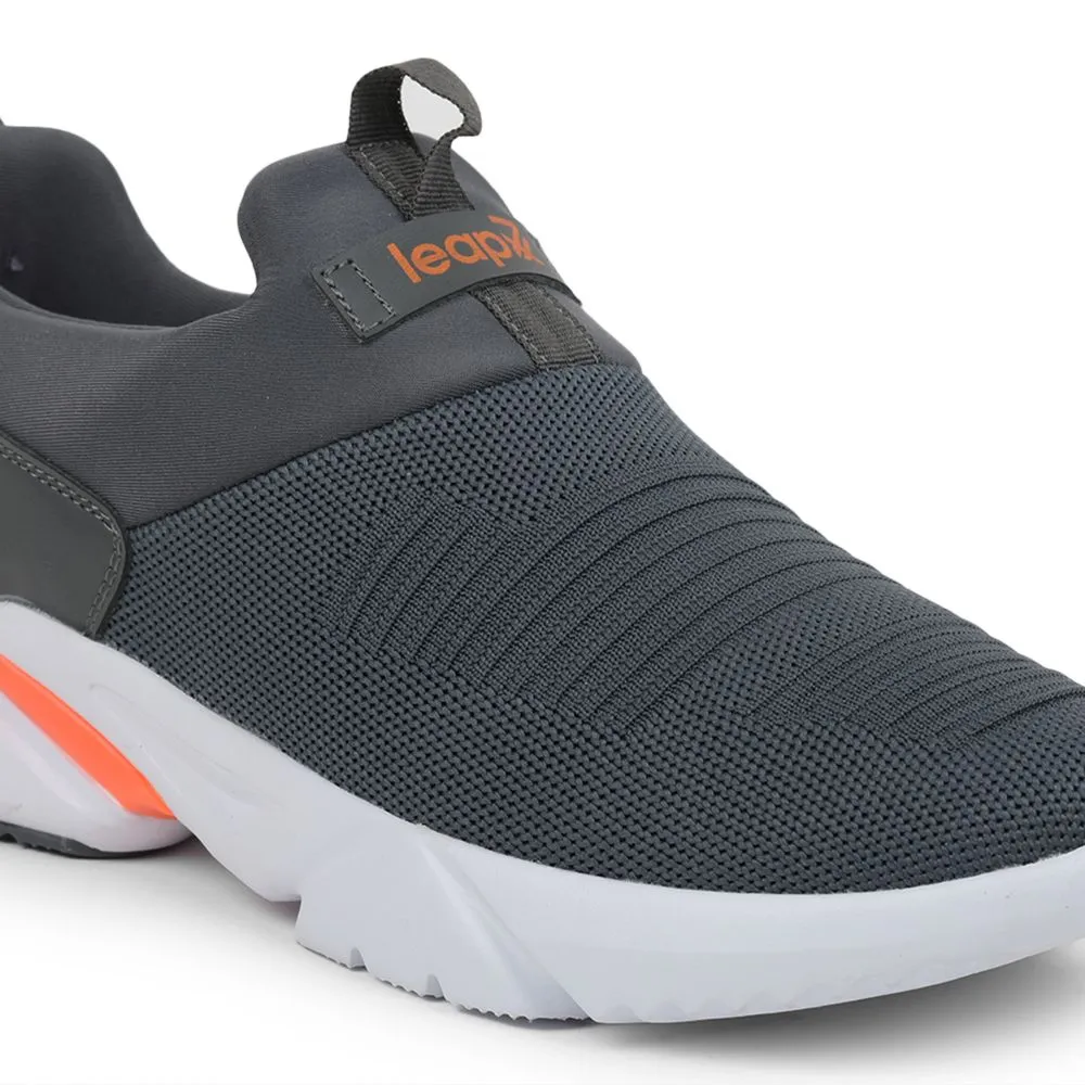 Leap7x Non-Lacing Grey Casual Slip-on Shoes For Men BRISK-01 By Liberty