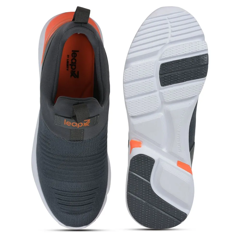 Leap7x Non-Lacing Grey Casual Slip-on Shoes For Men BRISK-01 By Liberty