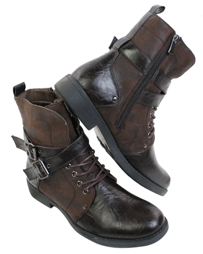 Leather Ankle Boots With Buckle