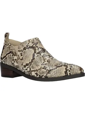 Lorraine Womens Faux Leather Ankle Shooties