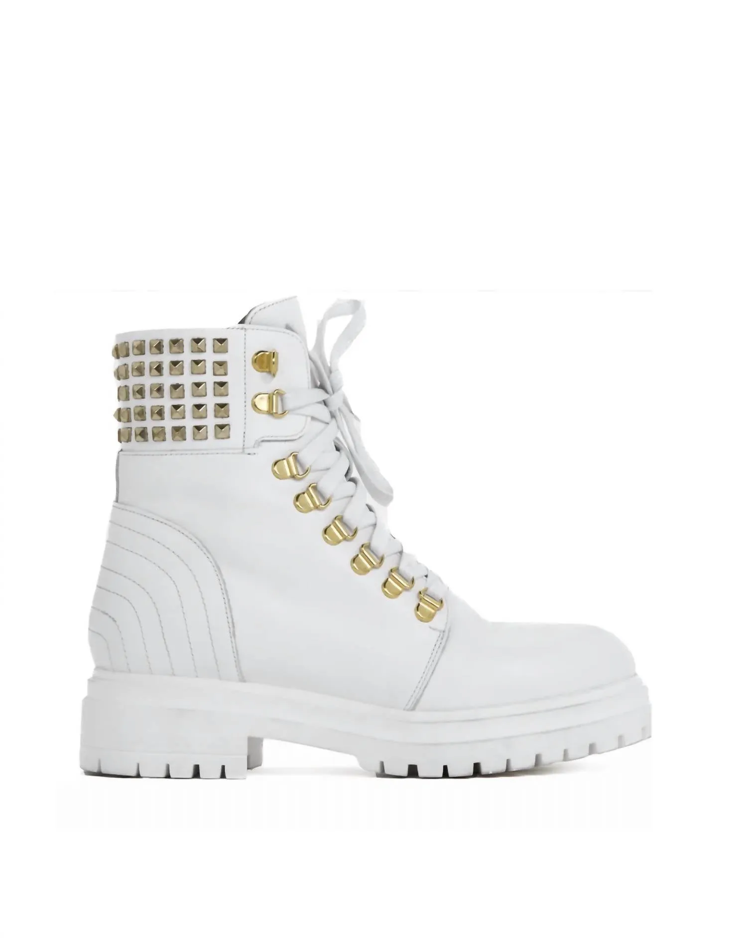 Mary Leather Boot In White
