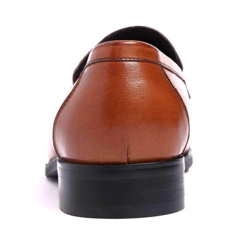 Men Dress Shoes, Genuine Leather Shoes With Tassel, Slip-on Shoes