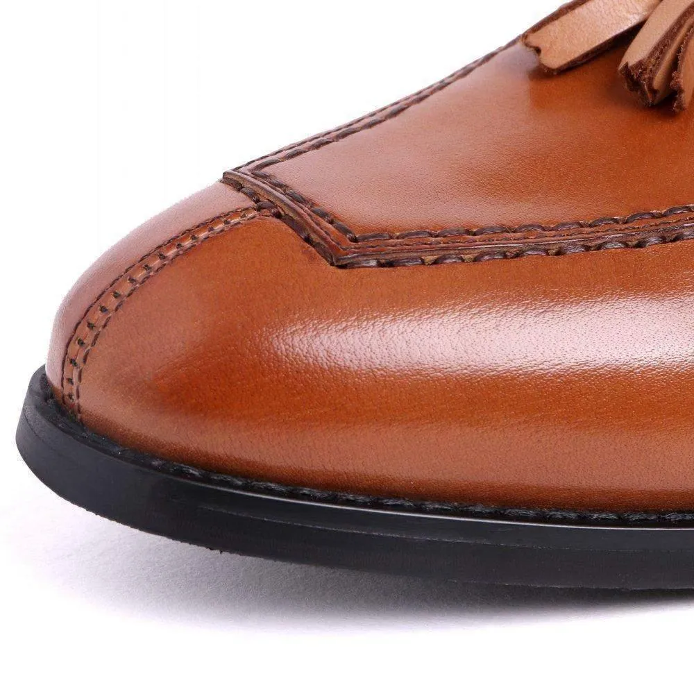 Men Dress Shoes, Genuine Leather Shoes With Tassel, Slip-on Shoes