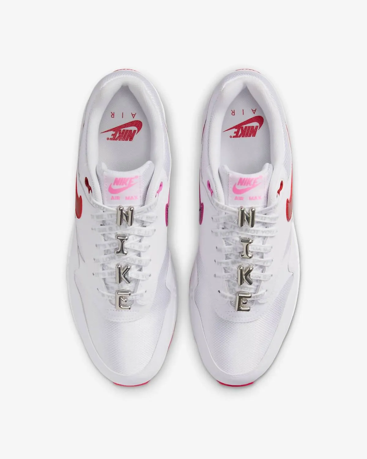 Men's Air Max 1 Premium Valentines Sneakers In White/university Red-Playful Pink