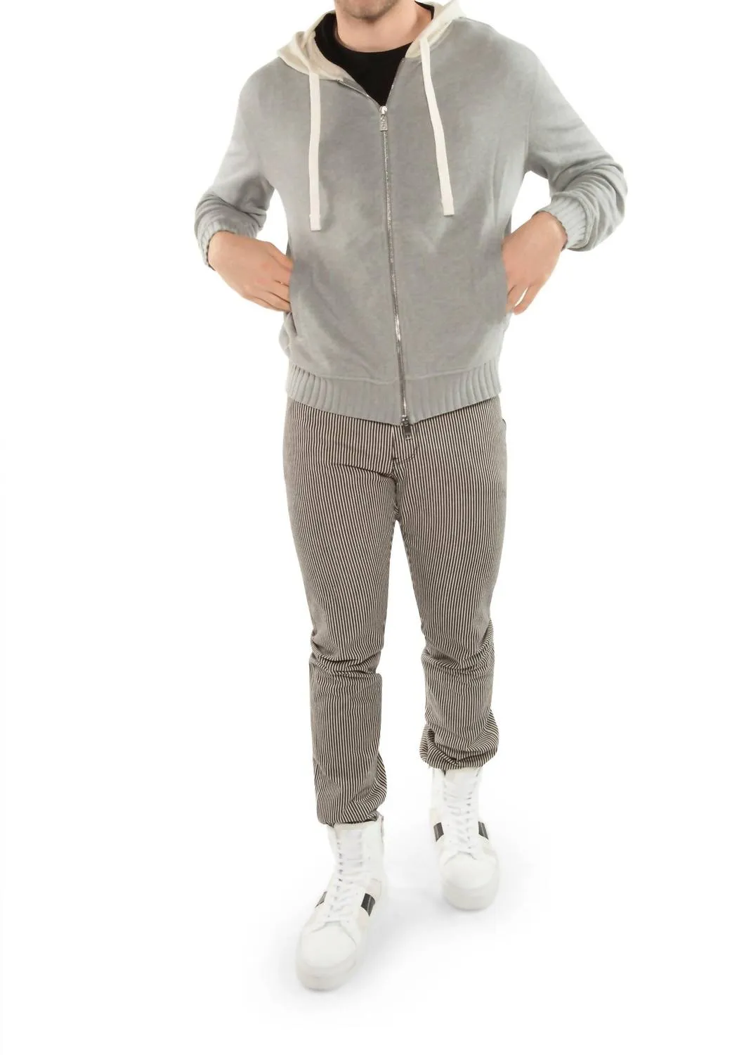 Men's Hi-Top Zip Sneaker In White