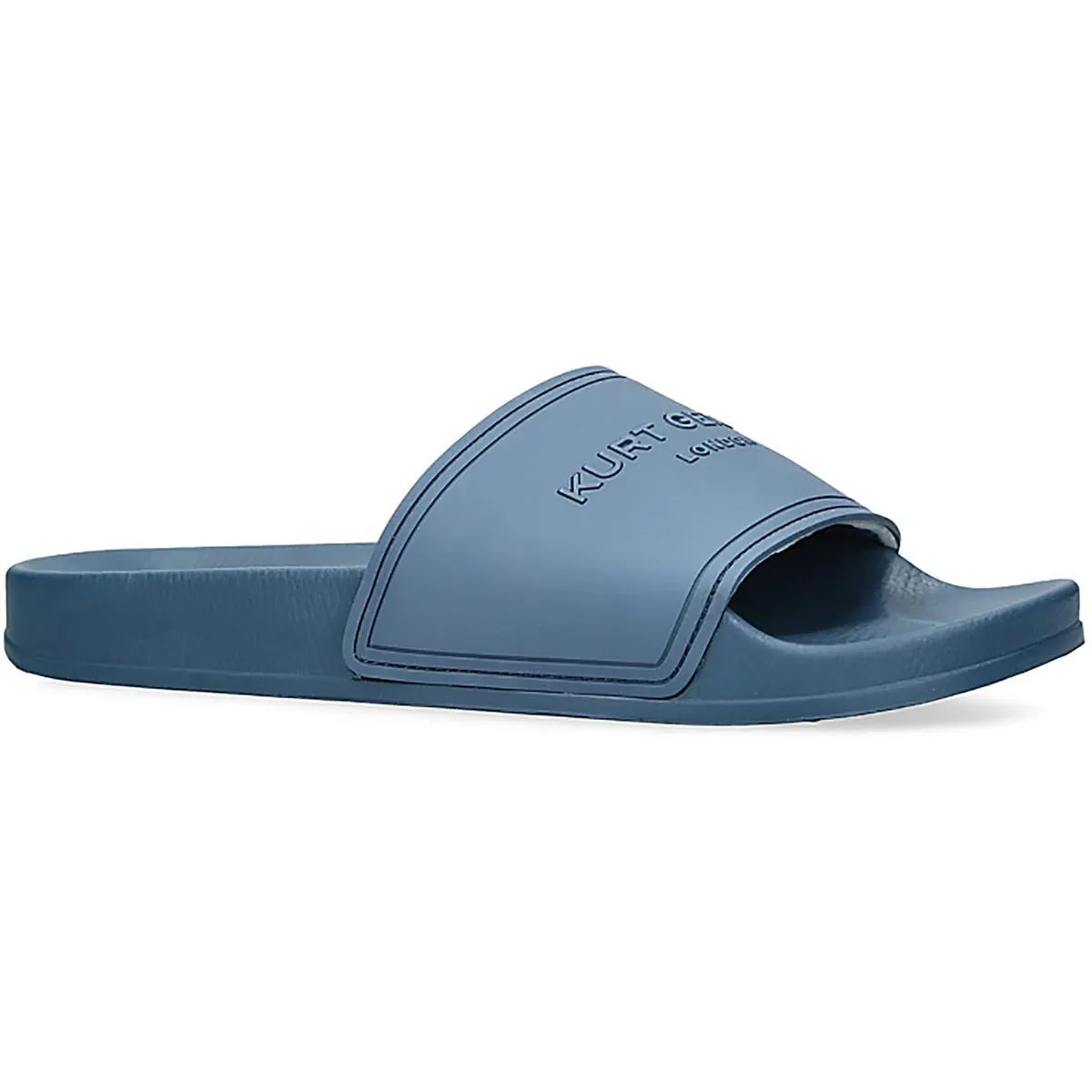 Mens Logo Faux Leather Pool Slides