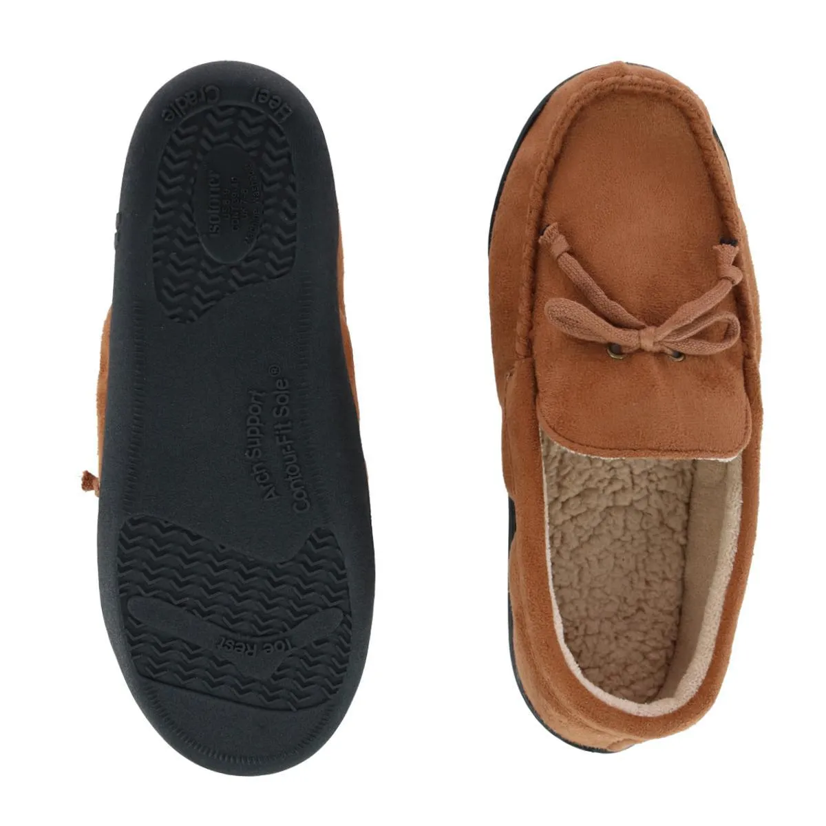 Men's Microsuede Moccasin Slipper with Whipstitch