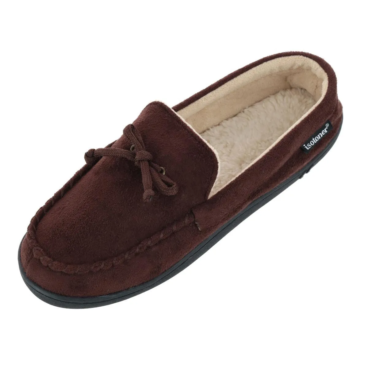 Men's Microsuede Moccasin Slipper with Whipstitch