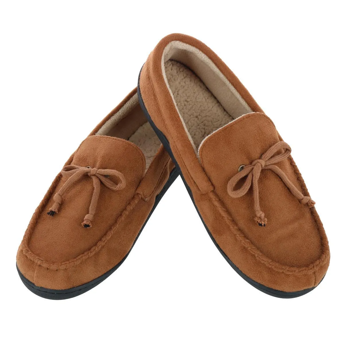 Men's Microsuede Moccasin Slipper with Whipstitch