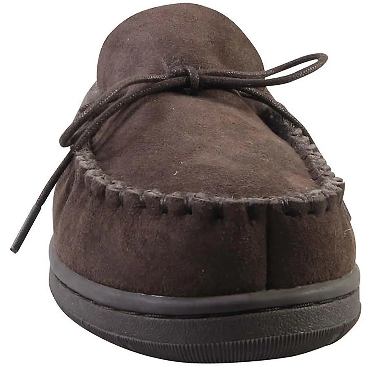 Mens Suede Sheepskin Lined Moccasin Slippers