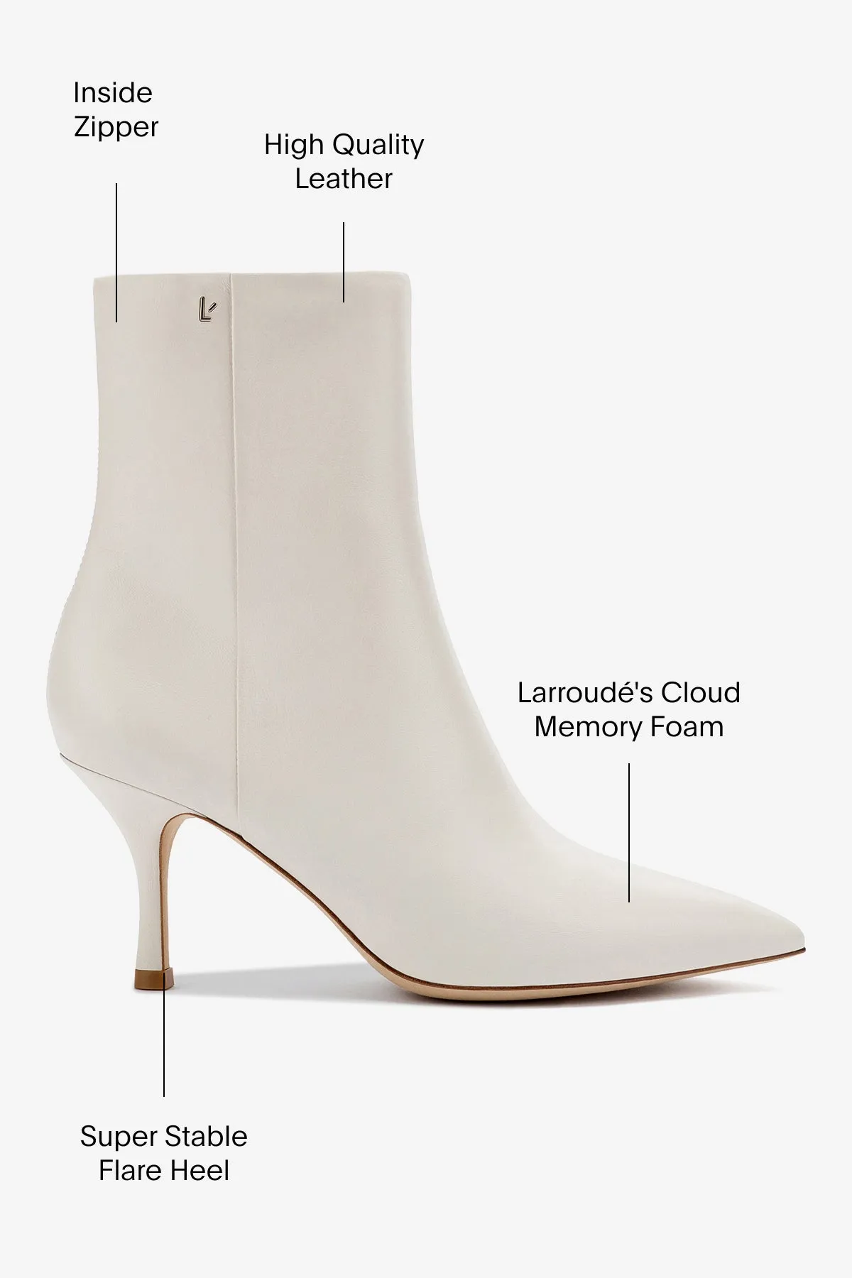 Mini Kate Boot In Ivory Leather