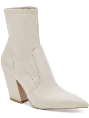 Nello Womens Faux Leather Pointed Toe Ankle Boots