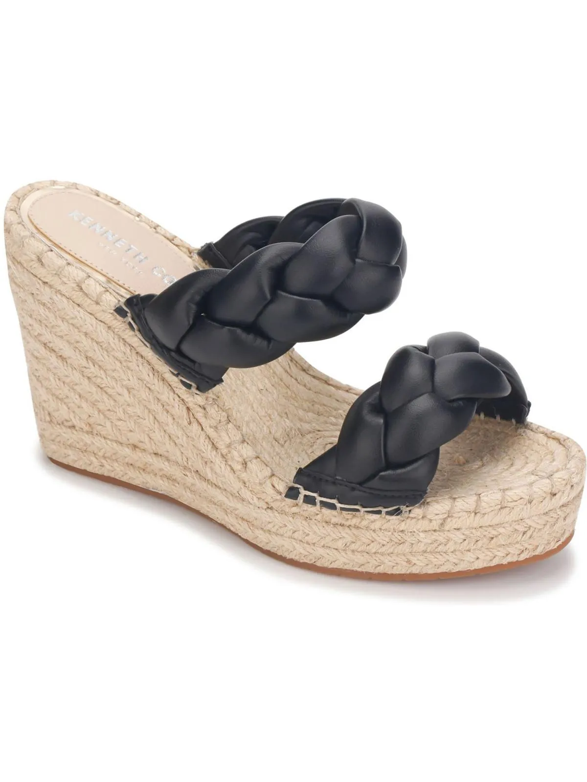 Olivia Braid Womens Braided Round Open Toe Wedge Sandals