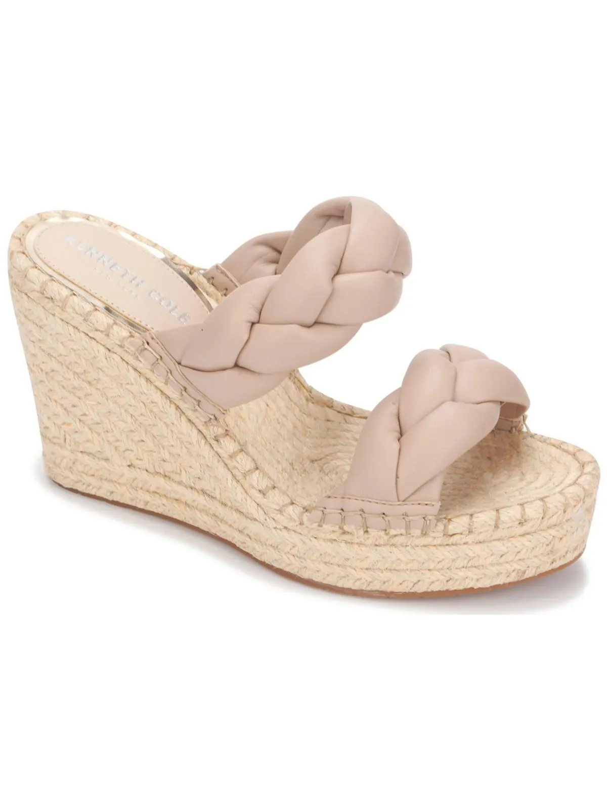 Olivia Braid Womens Braided Round Open Toe Wedge Sandals