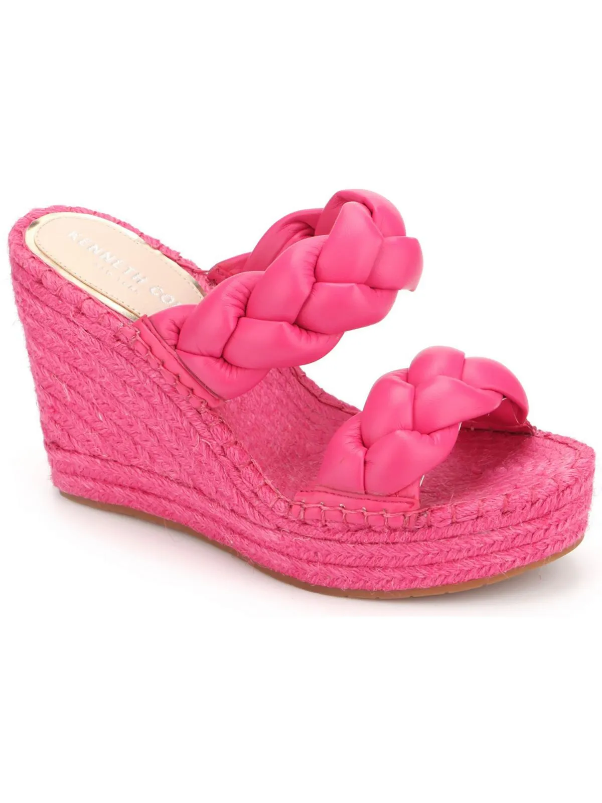 Olivia Braid Womens Braided Round Open Toe Wedge Sandals