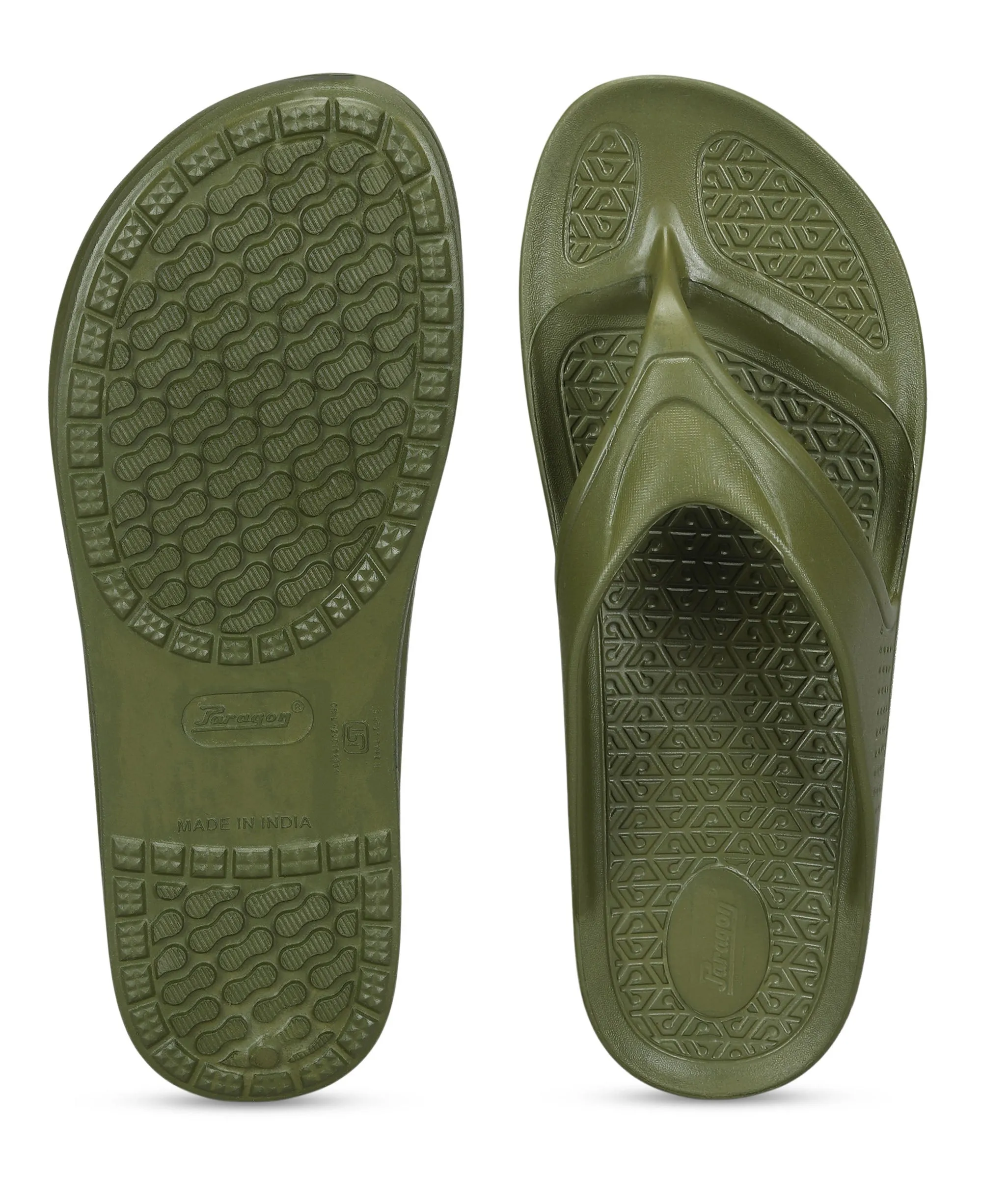 Paragon Men's Olive Green Slippers | Comfortable Everyday Use Slippers