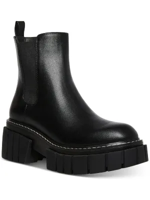 Pheobe Womens Pull On Lug Sole Chelsea Boots