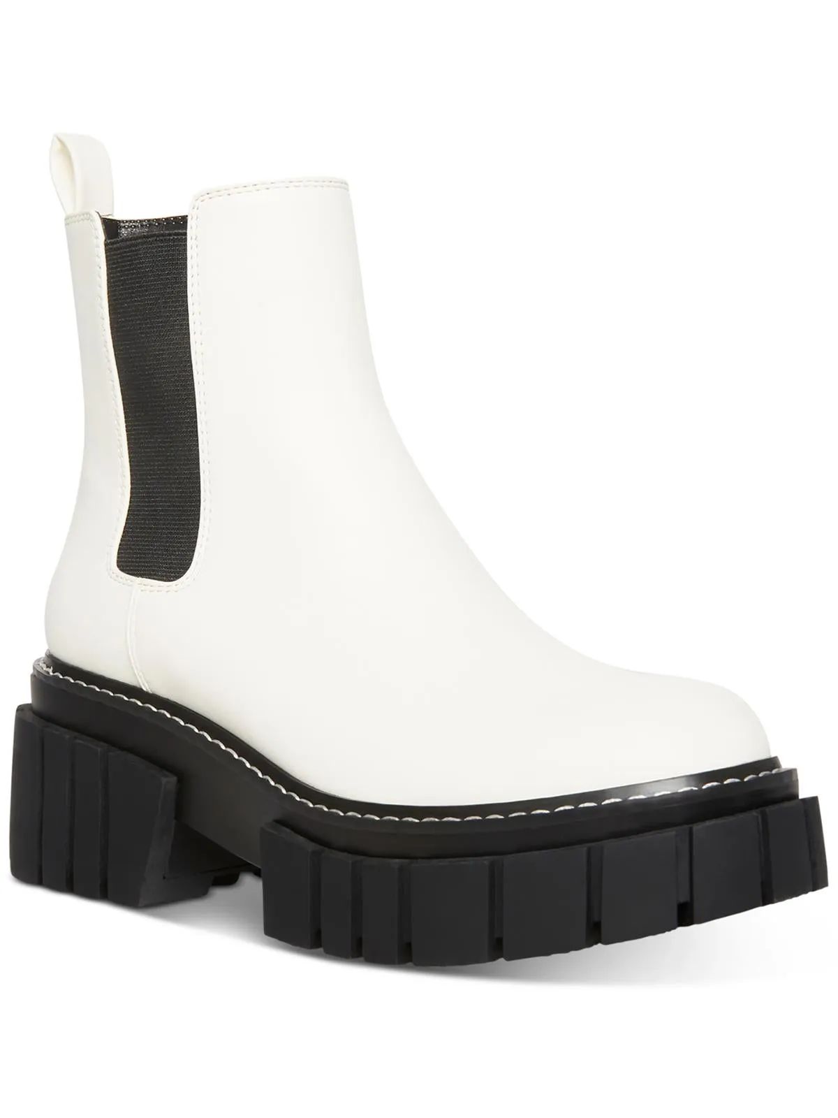 Pheobe Womens Pull On Lug Sole Chelsea Boots