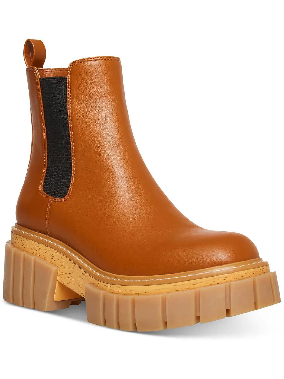 Pheobe Womens Pull On Lug Sole Chelsea Boots