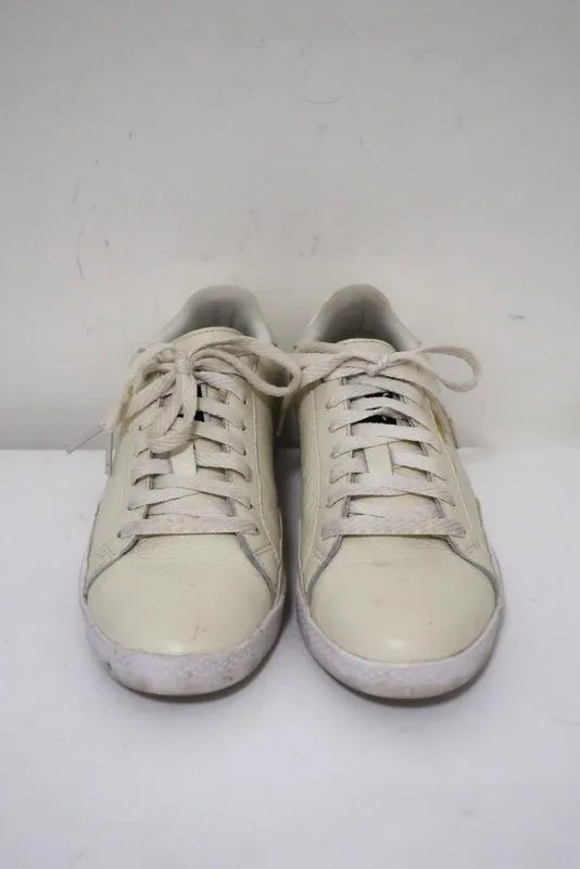 Puma Match Lo Sneakers Cream Patent-Trim Leather Size 7.5