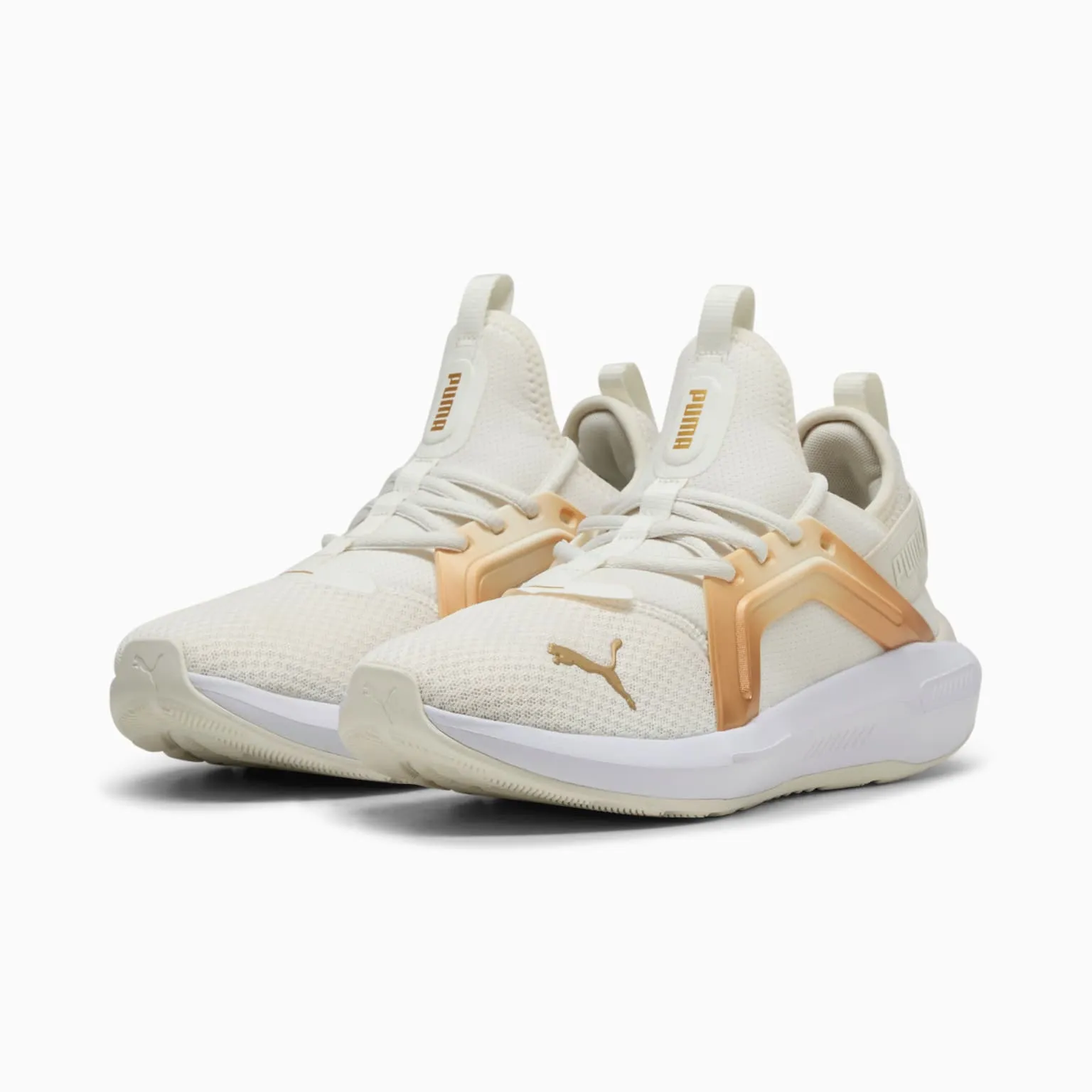 PUMA WOMEN'S ENZO WHITE/GOLD RUNNING SHOES