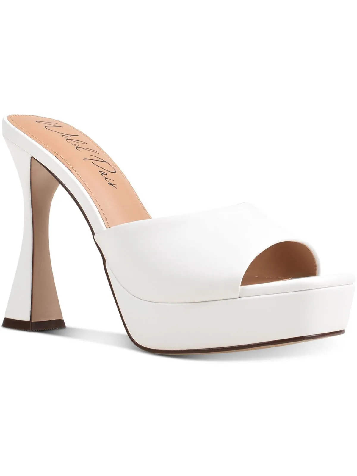 Rajaa Womens Faux Leather Peep-Toe Platform Sandals
