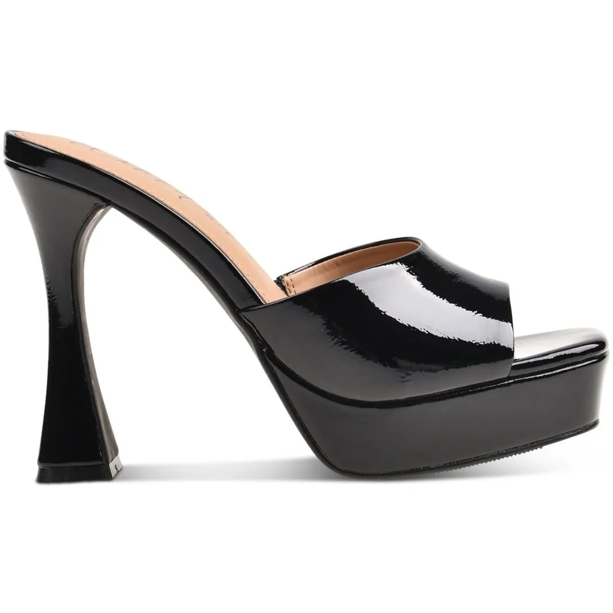 Rajaa Womens Faux Leather Peep-Toe Platform Sandals