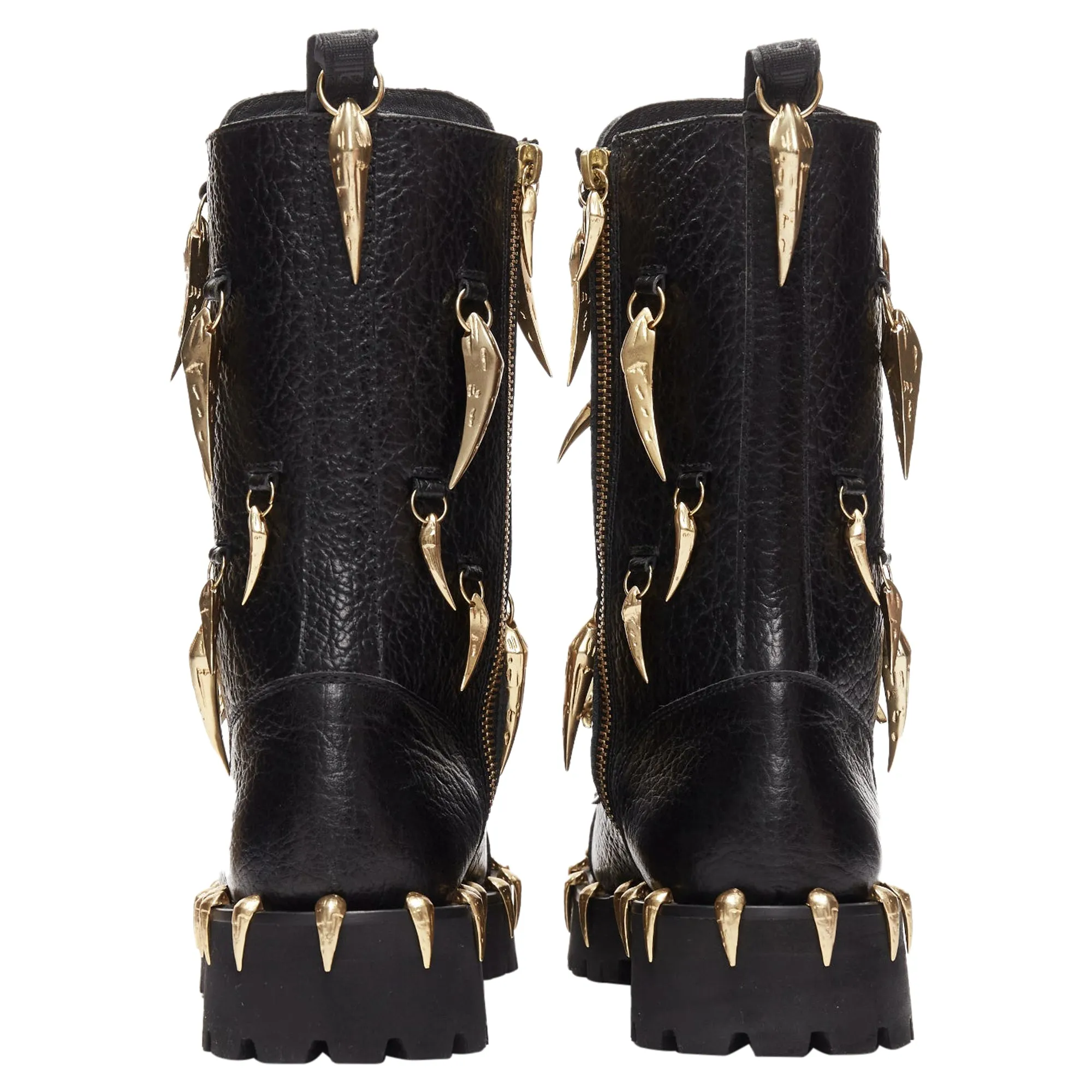 Roberto Cavalli horn charm embellished combat boots