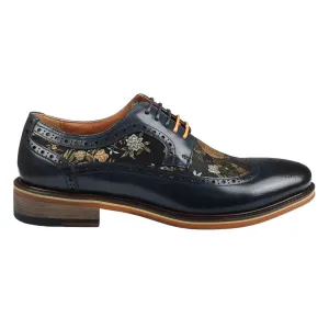 Ross Floral Print Leather Brogue Shoes