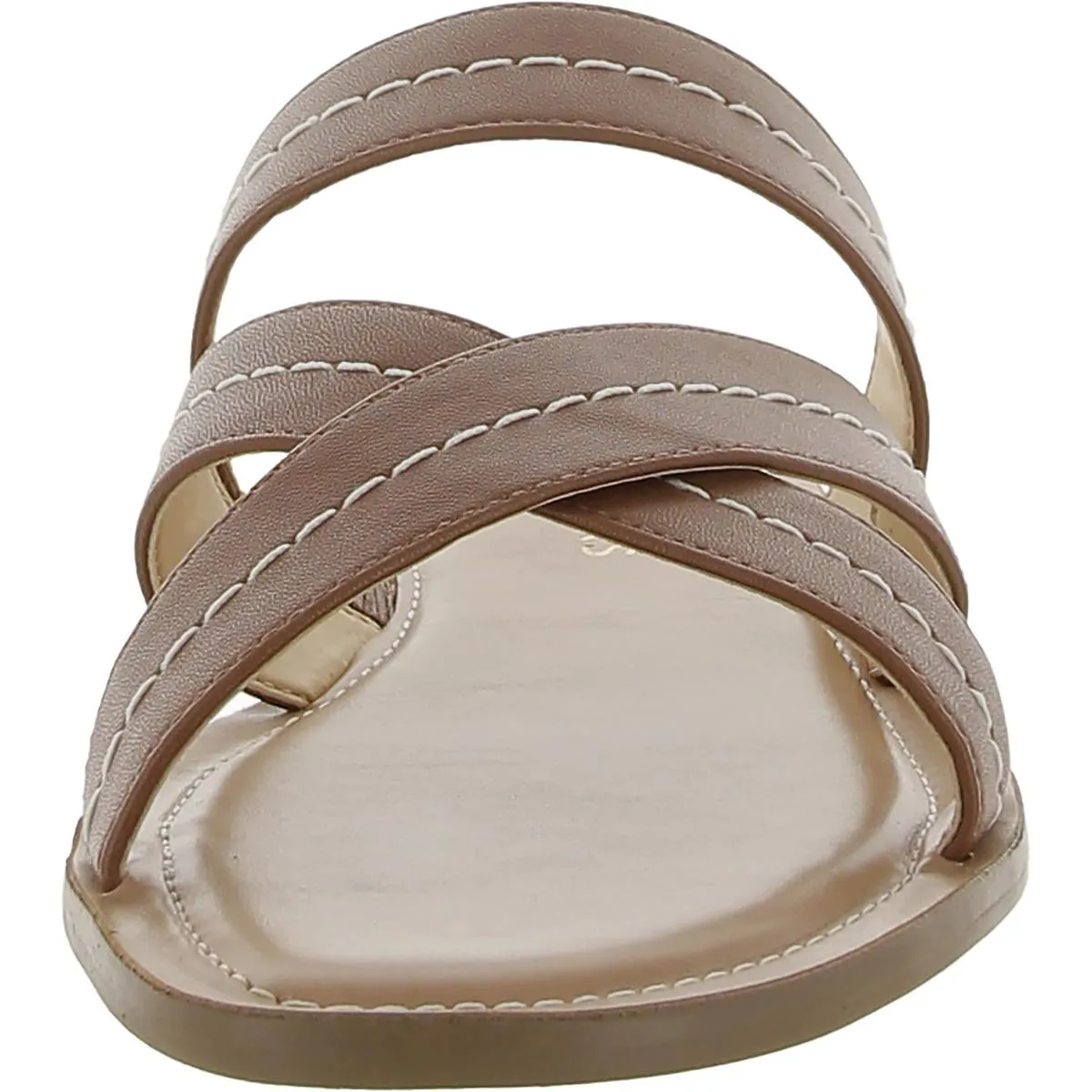 Sara Stitch Womens Criss-Cross Front Slip-On Slide Sandals