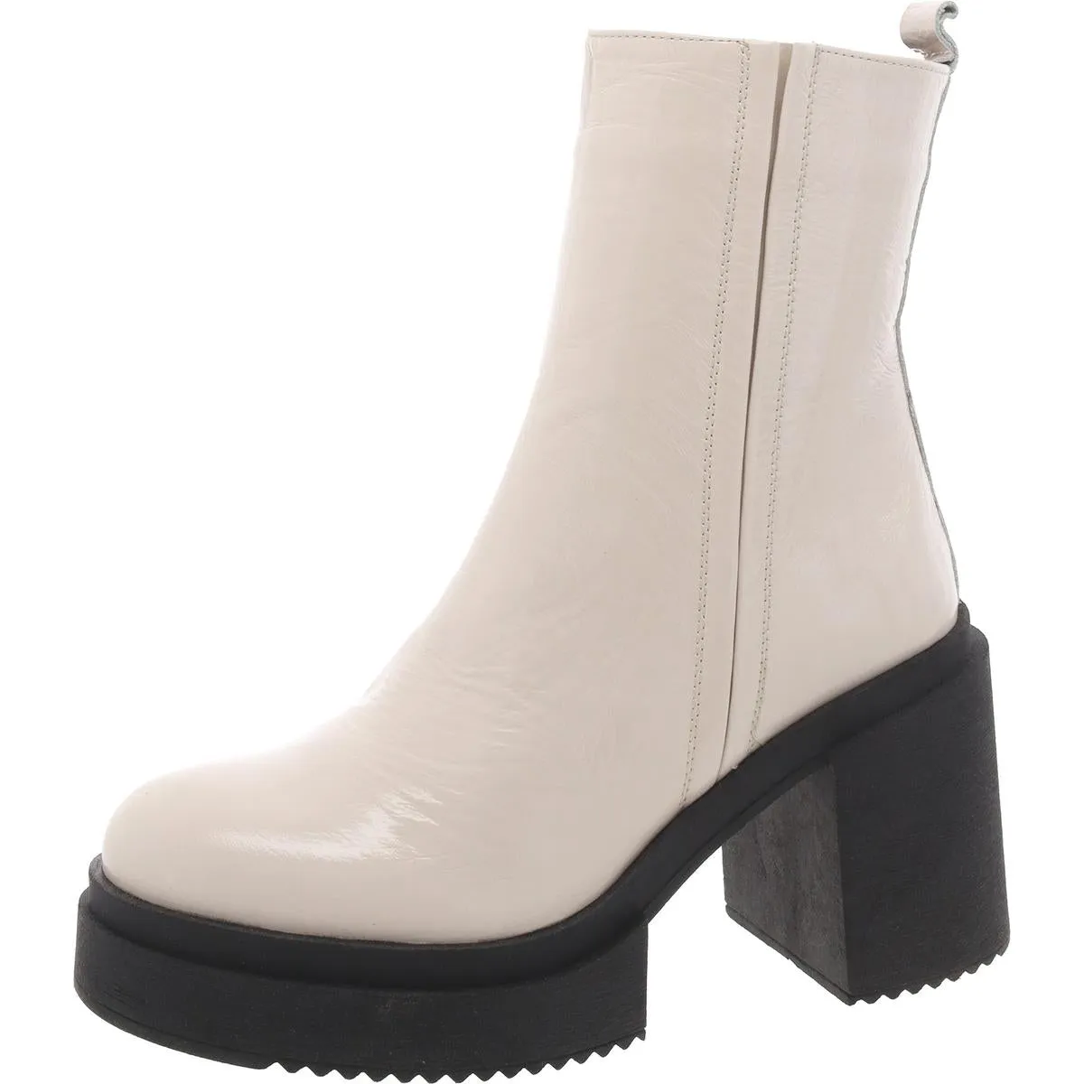 Sawyer Womens Patent Leather Block Heel Ankle Boots
